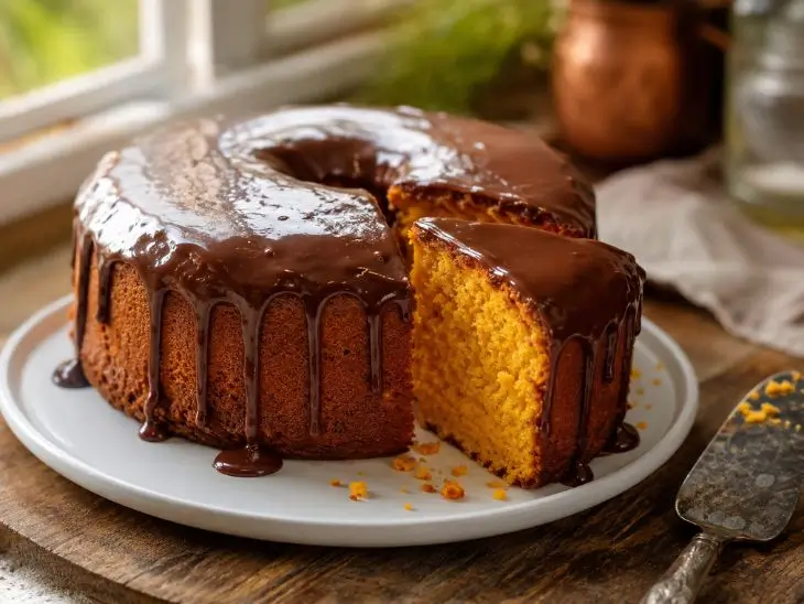 Bolo de Cenoura com Cobertura de Chocolate Fácil e Fofinho